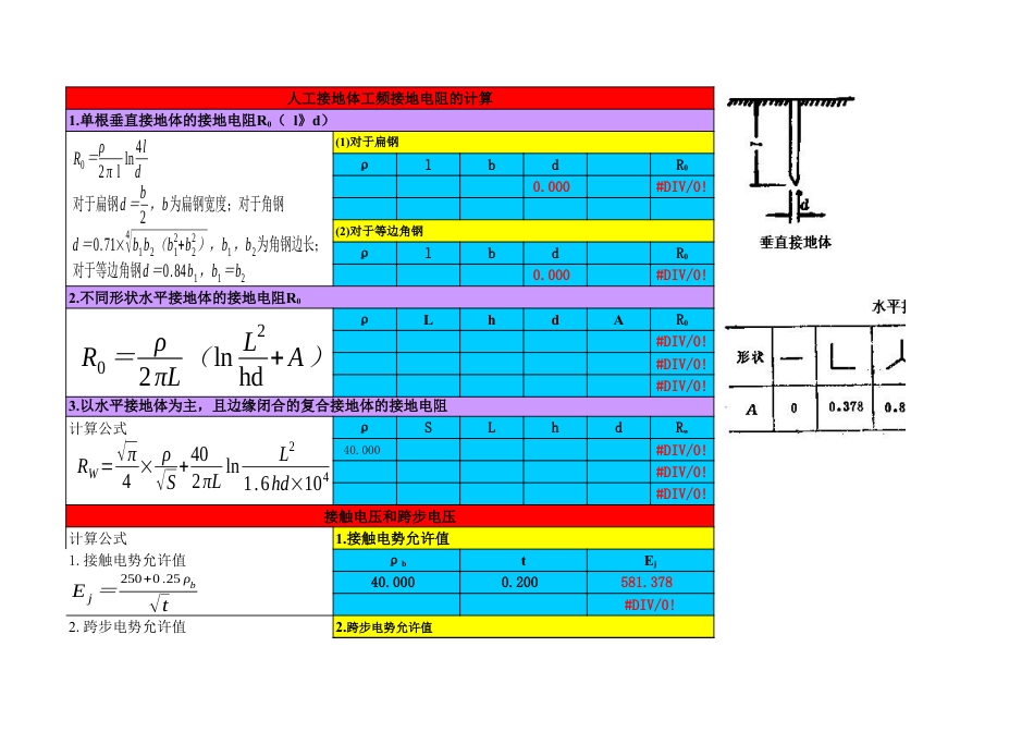 接地电阻计算公式.xls_第1页