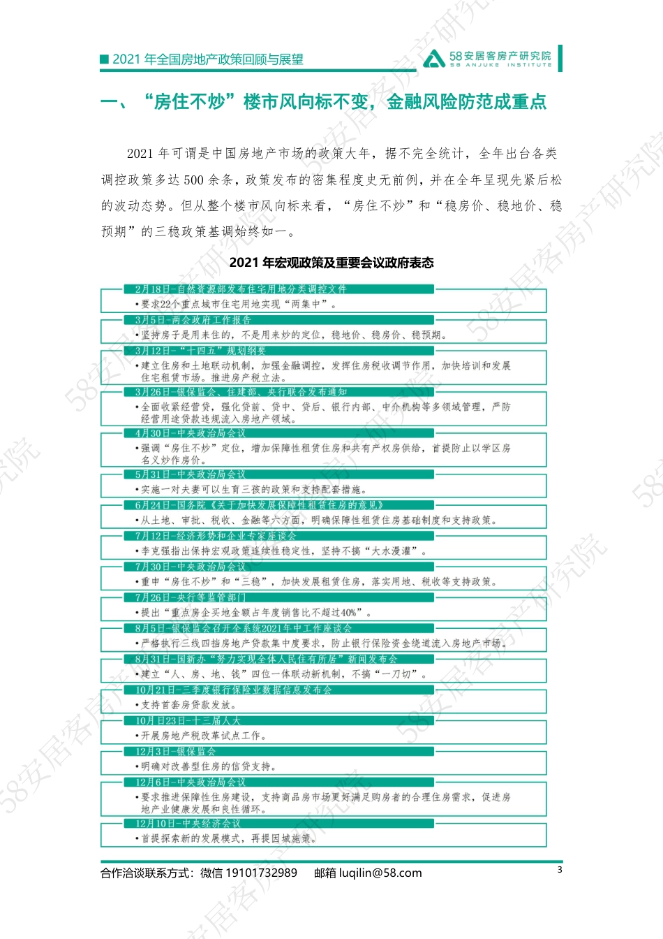 58安居客房产研究院：2021年楼市政策回顾与2022年展望.pdf_第3页